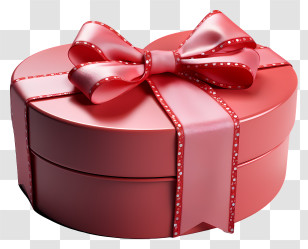 Gift Box - Elegant Red Gift Box With Ribbon Bow Transparent PNG