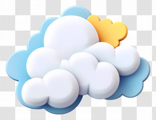 3d Cloud - Cartoon Cloud With Sun And Blue Sky Transparent PNG