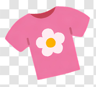 Life - Pink Shirt With Floral Design Illustration Transparent PNG