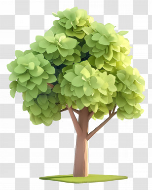 Animated Tree - Lush Green Tree Illustration Transparent PNG
