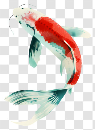 Koi Fish - Watercolor Illustration Of Koi Fish Transparent PNG