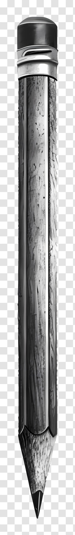 Pencil - Black Wooden Pencil With Eraser Design Transparent PNG