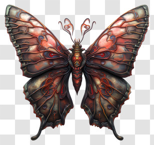 Learn About Butterflies Day - Ornate Butterfly Illustrative Design Transparent PNG