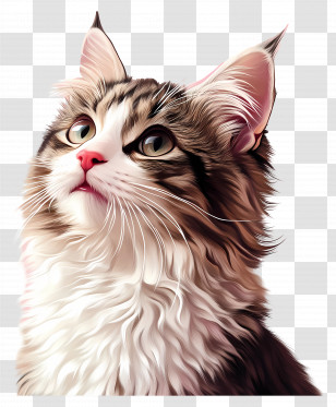 Lovely Cat - Adorable Fluffy Cat Portrait Transparent PNG