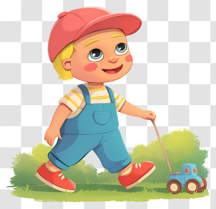 Boy With Toy Car - Child Playing With Toy Outdoors Transparent PNG