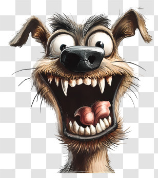 Quirky Dog - Crazy Cartoon Dog Transparent PNG