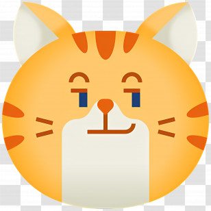 Cat Emoji - Orange Cartoon Cat With A Smug Expression Transparent PNG