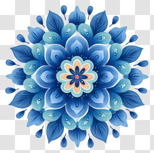 Blue Mandala Patterns - Blue Mandala Floral Pattern Transparent PNG