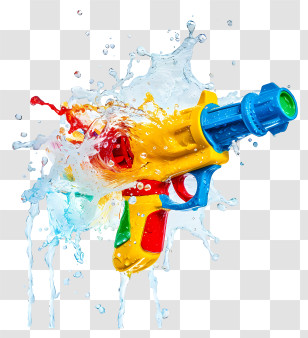 Songkran - Colorful Water Gun Splashing Water Transparent PNG