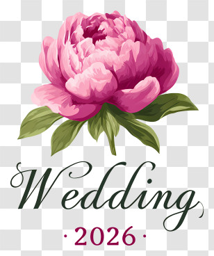 Wedding - Pink Flower Wedding 2026 Illustration Transparent PNG
