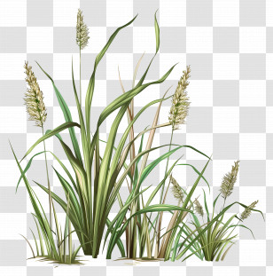 Calamus - Tall Grass Plants Nature Illustration Transparent PNG