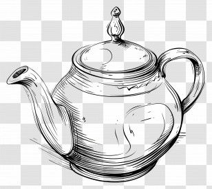 Teapot - Vintage Teapot Sketch Illustration Transparent PNG