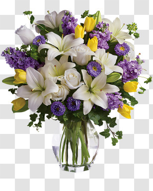 Flowers - Beautiful Flower Bouquet In A Vase Transparent PNG