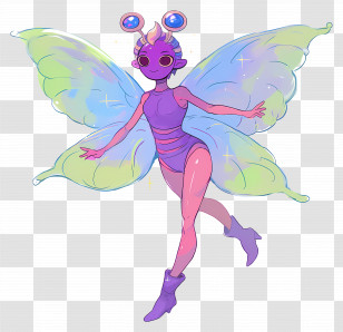 Fairy - Dancing Fairy With Blue Wings Transparent PNG