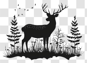 Deer Silhouette - Deer Silhouette Transparent PNG