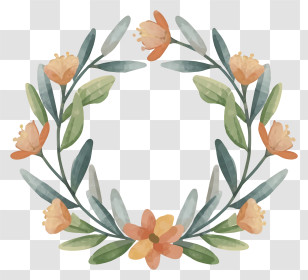 Flower Wreath - Floral Wreath Illustration Transparent PNG