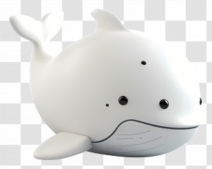 Sea Animals - Cute White Whale Cartoon Transparent PNG
