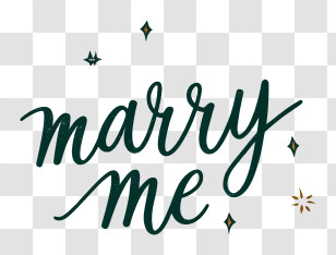 Marry Me - Green 'marry Me' Cursive Text Transparent PNG