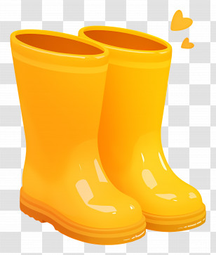 Rain Boots - Bright Yellow Rain Boots Transparent PNG