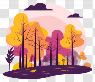 Chilly Autumn - Fall-Themed Forest With Autumn Colors Transparent PNG