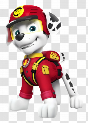 Paw Patrol - Cartoon Dalmatian Firefighter Dog Character Transparent PNG