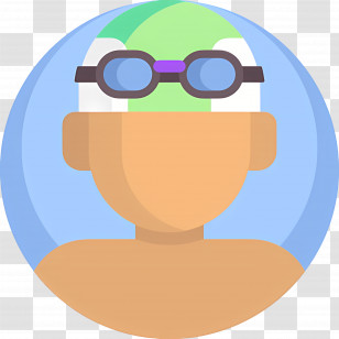 Swimmer - Swimmer With Green Cap And Goggles Transparent PNG
