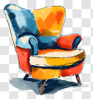 Modern Chair - Colorful And Cozy Armchair Transparent PNG