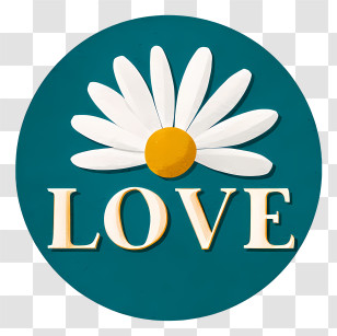 Love Logo - Love Daisy Circle Badge Transparent PNG
