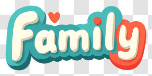 Family Logo - Turquoise Family Handwritten Logo Transparent PNG
