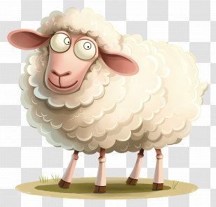 Sheep Cartoon - Funny Cartoon Sheep Illustration Transparent PNG
