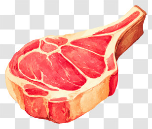 Fresh Beef Steak - Bone-in Steak Illustration Transparent PNG
