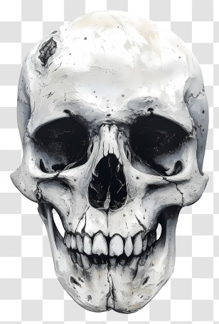 Death Skull - Realistic Human Skull Illustration Transparent PNG