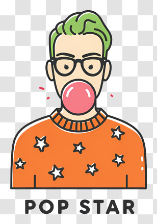 Pop Star - Pop Star With Bubble Gum Transparent PNG