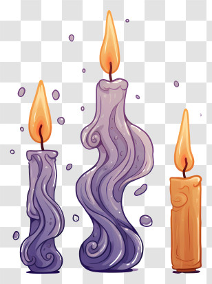 Candles - Lit Candles With Melting Wax Illustration Transparent PNG