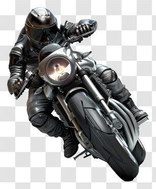 Motorcycle Rider - Motorcyclist In Black Suit Transparent PNG