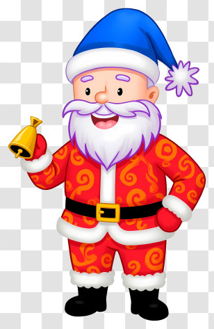 Christmas Santa Claus - Santa In Red Suit With Bell Transparent PNG