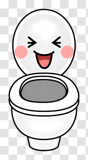 Cartoon - Smiling Cartoon Toilet Design Transparent PNG