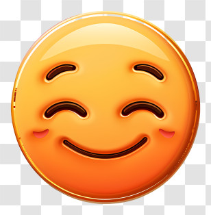 Emoji - Yellow Emoji Smiling With A Cute Blush Transparent PNG