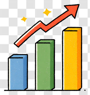 Graph Going Up - Rising Bar Chart With Arrow Transparent PNG