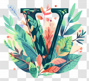Letter V - Nature-themed Letter V Transparent PNG