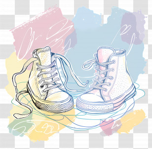 Shoes - Sketch Of Casual Sneakers Transparent PNG