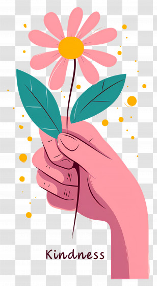 World Kindness Day - Hand Holding Flower With Kindness Message Transparent PNG