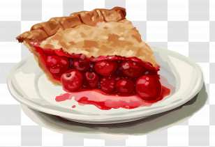 Cherry Pie - Slice Of Cherry Pie Transparent PNG