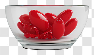 Medicine Tablet - Red Pills In Glass Bowl For Medication Transparent PNG