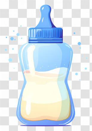 Plastic Baby Bottle - Cute Baby Milk Bottle Transparent PNG