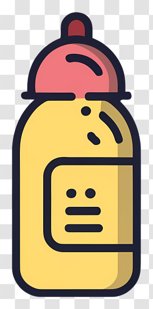 Yellow Plastic Container - Cartoon Yellow Baby Bottle Transparent PNG