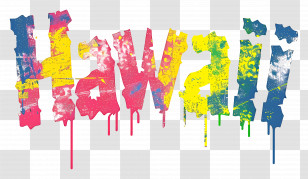 Hawaii - Hawaii State Stamp With Colorful Text Transparent PNG