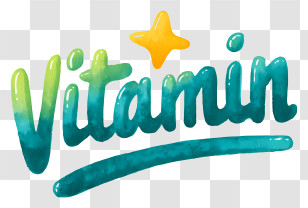 Vitamin Logo - Handwritten Teal 'Vitamin' Logo Transparent PNG