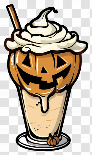 Halloween Milkshake - Pumpkin Milkshake With A Halloween Twist Transparent PNG