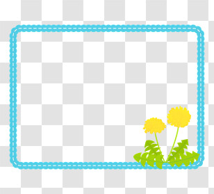 Dandelion Frame - Rectangular Frame With Yellow Flowers And Leaves Transparent PNG